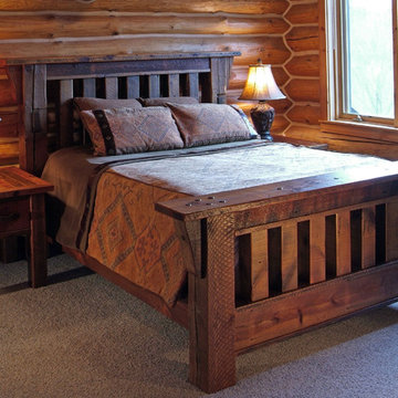 Reclaimed Wood Rustic Antique Wood Bed