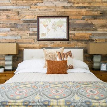 Reclaimed Wood Wall for Solana Beach Bedroom