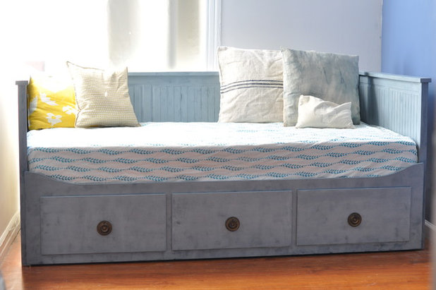 Eclectic Bedroom refinished IKEA daybed