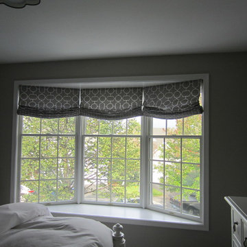 Relaxed Roman Shades for Bay Window