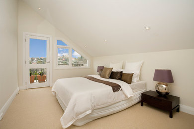 シドニーにあるコンテンポラリースタイルのおしゃれな寝室のインテリア