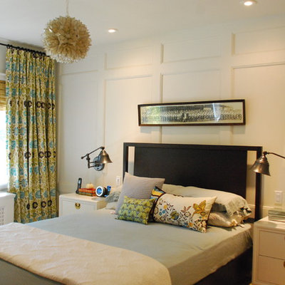 Bedroom - contemporary master bedroom idea in Toronto with white walls and no fireplace