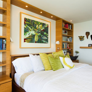 Mid-sized island style master bedroom photo in Hawaii with white walls and no fireplace