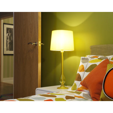 Retro Green and Orange Bedroom