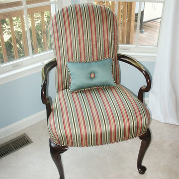 Reupholstered Chair with Custom Pillow