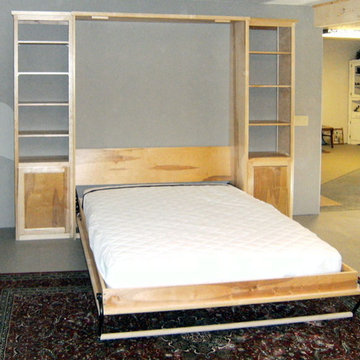 Rustic Maple Murphy Bed with Natural Finish