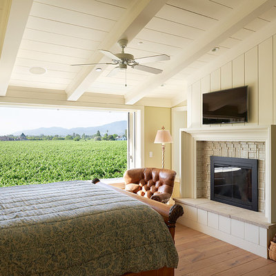 Bedroom - traditional bedroom idea in San Francisco with a standard fireplace