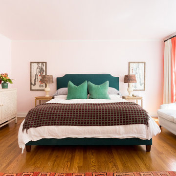 Santa Monica Eclectic Colorful Pink Master Bedroom