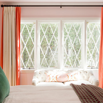 Santa Monica Eclectic Colorful Pink Master Bedroom