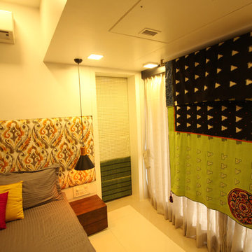 Sari Curtain with Fabric headboard