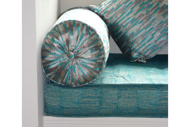 Scatter & Bolster Cushions with fitted piped seat cushion