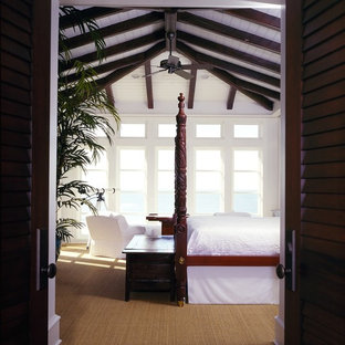 Modelo de dormitorio tropical con moqueta