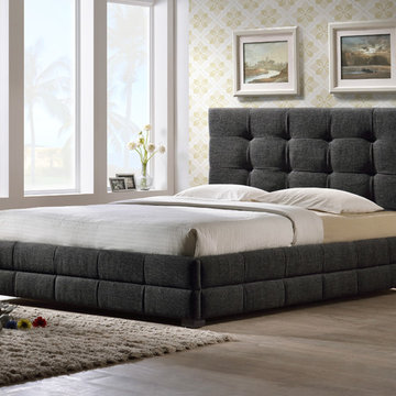 serene king size bed in charcoal grey