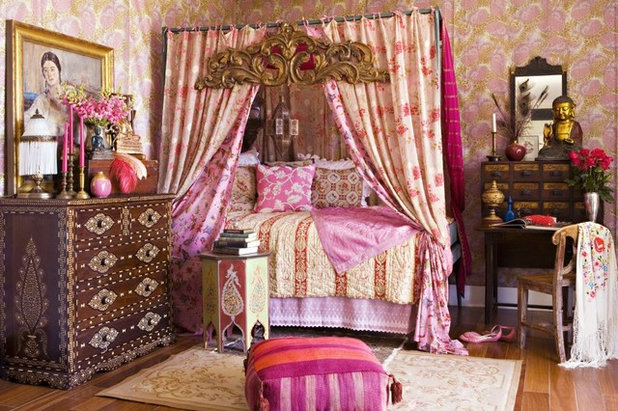 Восточный Спальня Shabby-chic Style Bedroom
