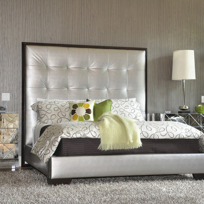 Inspiration for a contemporary master bedroom remodel in Atlanta with gray walls and no fireplace