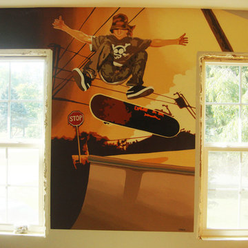 Skateboard Mural - Boys Room