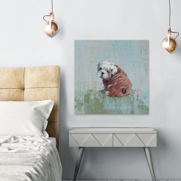 "Sleepy Puppy" Painting Print on Wrapped Canvas