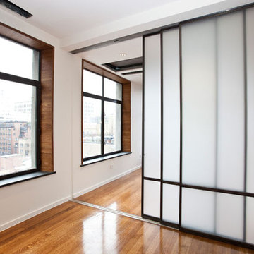 Sliding glass doors - New York City Greenwich Village Modern Loft luxury renovat