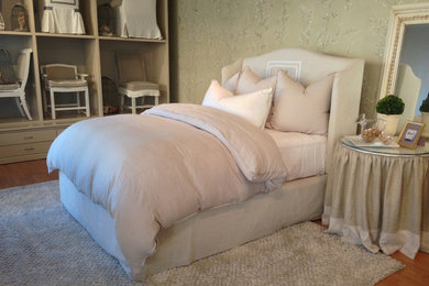 Slipcovered Bed with Custom Bedding