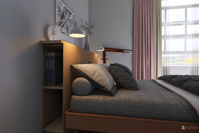 Design ideas for a contemporary bedroom in Essex.