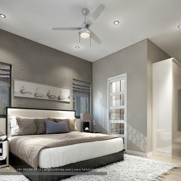 Soft Gray Paint Colors And Living Room Furnishings, White Carpet, 3d Rendering