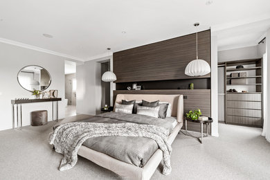 メルボルンにあるコンテンポラリースタイルのおしゃれな寝室のレイアウト