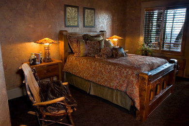 Example of a mountain style bedroom design in Atlanta