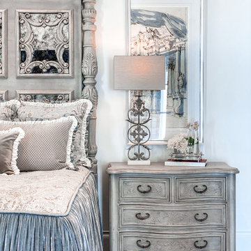 Custom Nightstand, Headboard, and Bedding