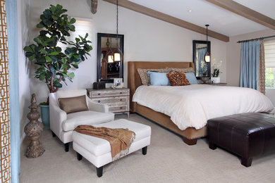 Transitional bedroom photo in San Diego