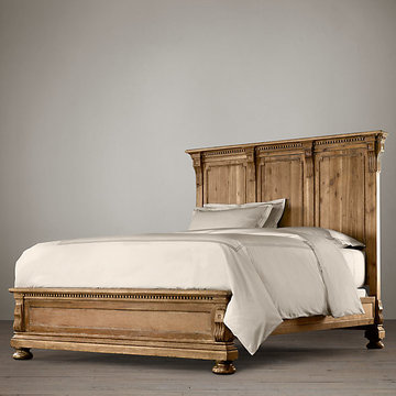 St. James Panel Bed Without Footboard, Antiqued Natural