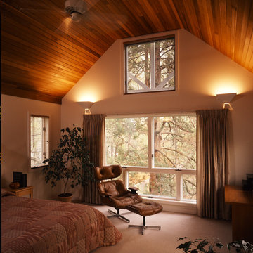 Stained cedar in the master bedroom