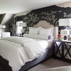 Elegant Chinoiserie Mural Stars in a Master Bedroom
