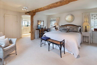 Design ideas for a farmhouse bedroom in West Midlands.