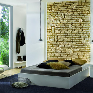 Stone-look rustic wall covering Stone Design Mercurey series yellow