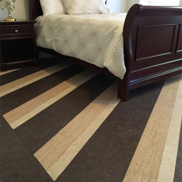 Striped Bedroom Cork Floor