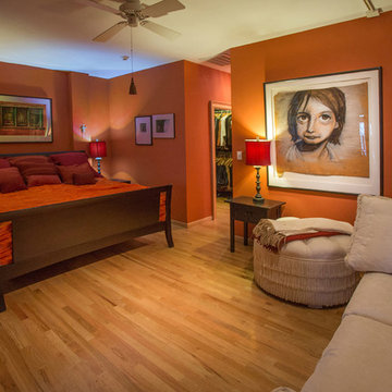 Studio Loft Space, bedroom with oak floors