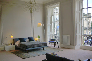 Design ideas for a contemporary bedroom in Edinburgh.
