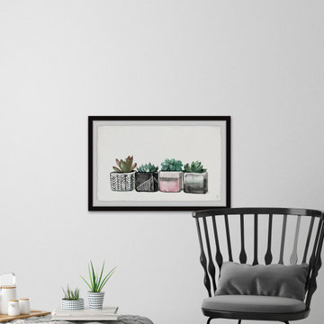 "Succulent Party II" Framed Painting Print