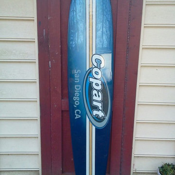 Surfboard wall decoration, company logo wall art
