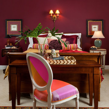 Tangerine and Burgundy guest bedroom suite