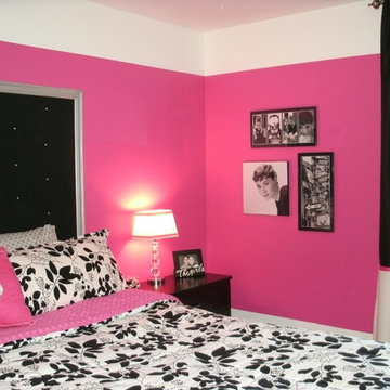 Teen Girl's Bedroom | Hot Pink, Black & White