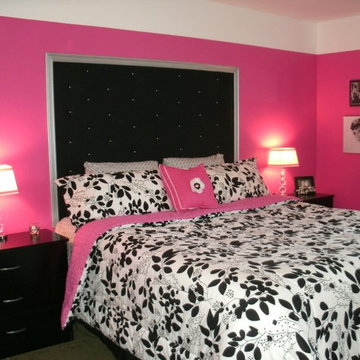 Teen Girl's Bedroom | Hot Pink, Black & White