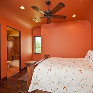 Terra cotta colored guest suite