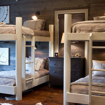 Inspiration for a contemporary bedroom remodel in Other with gray walls