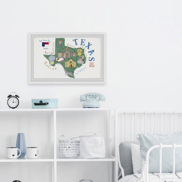 "The Lone Star State Map" Framed Painting Print