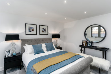 Photo of a contemporary bedroom in Cambridgeshire.