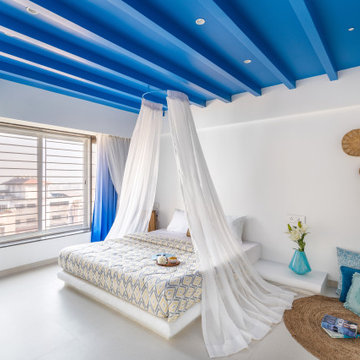 The yellow door pent house design by between walls pune