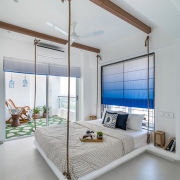 The yellow door pent house design by between walls pune
