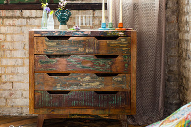 TIKAL - reclaimed wood colourful chest of drawers