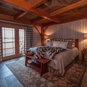 Timberframe Lake House - Master Bedroom
